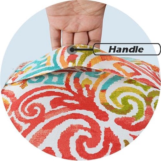 Opblaasbare kruk - kleurrijke kruk binnen en buiten -50 * 23 cm gebreide kruk waterdicht gemaakt van polyester en PVC voor tuinzwembad woonkamer -Corinthian Dapple