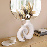 Witte keramische vaas, set van 2 pampasgras vazen Witte keramische vaas, set van 2 pampasgras vazen