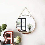 Ronde gouden geometrische vintage hangende wandspiegel met ketting voor badkamer slaapkamer woonkamer 15,7 inch Vertaling: Ronde gouden geometrische vintage hangende wandspiegel met ketting voor badkamer slaapkamer woonkamer, 15,7 inch.