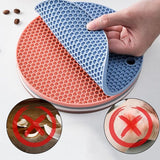 8 Pieces Honeycomb Silicone Pot Film 18 cm Non-Slip Silicone Insulation Mat Multipurpose Pot Holder Silicone Pot Holder Set Pot Coasters Silicone Coasters Heat Resistant for Jar Opener Pan