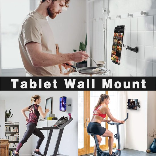 Tablethouder voor het dashboard, keukenwandhouder voor iPad/iPad Mini, Samsung Galaxy, smartphones en tablets, 4,7-13,5 inch, verstelbare tabletstandaard voor keuken, slaapkamer, badkamer, auto