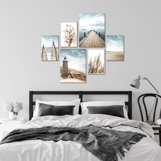 zee - 90 x 80 cm - Meteen ophangen - muurdecoratie - wanddecoratie - muurdecoratie woonkamer - wanddecoratie woonkamer - muurdecoratie canvas - canvas schilderijen woonkamer - canvas schilderijen slaapkamer - muurdecoratie