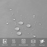 180x180 douchegordijn, schimmelwerend in badkamergordijn voor badkuip, douche, textielgordijnen van stof, waterdicht, wasbaar, met 12 douchegordijnringen, grijs.