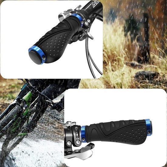 Fietsgrepen, antislip stuurgrepen, ergonomische MTB-handgrepen, twee zijden, Lock-On design, fietsstuur handgrepen voor 22,2 mm fiets, mountainbike, racefiets stuur handgrepen