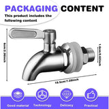 2 stuks roestvrijstalen drankdispenser, tapkraan: reservekraan voor drankdispenser, biertapkraan, waterdispenser, reservekap, drankdispenser, tapkraan voor wijn, bier, sap, koffie (16 mm)