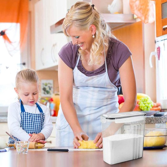 Vershouddozen, luchtdicht, voorraaddozen voor muesli en droge levensmiddelen, suiker, meel, snacks, bakaccessoires, lekvrij, met zwart afsluitdeksel, 2,5 l, 8 stuks