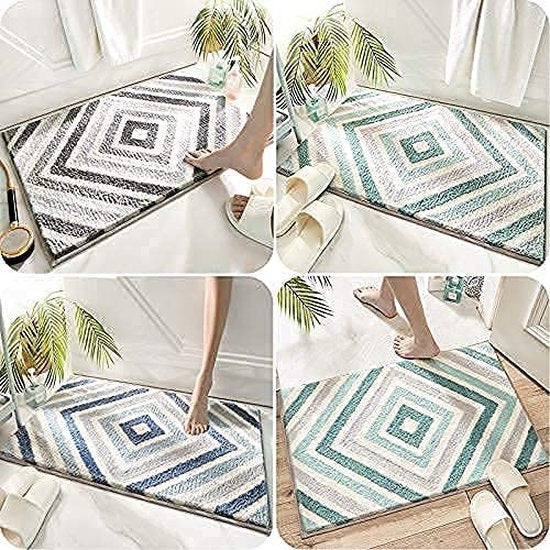 Badmat badkamertapijt, antislip, machinewasbaar, superabsorberend, zacht, voor badkamer, toilet, keuken, slaapkamer (munt, 50 x 80 cm)