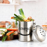 compostbak voor keuken, roestvrij staal, geurloze biologische bak