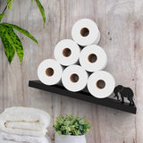 Toilet Paper Holder - Elephant Black - Tilted Toilet Paper Rack - Bathroom Accessories - Black Toilet Paper Storage - Unique Tissue Paper Rolls Storage