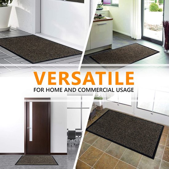 vuilvangmat, voor binnen- en buitendeur, voetveger, deurmat, antraciet-zwart