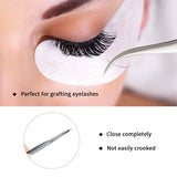 Wimperpincet voor wimperverlenging, 2 stuks rechte en gebogen puntige pincet, professionele wimperpincet set (pincetten set03)