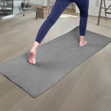 Microfiber Hot Yoga handdoekmat met antislip siliconen handvat en veilige rubberen banden, 24 x 72 inch, grijs