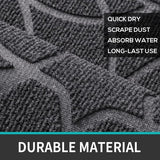 Deurmat voor buiten, antislip, 45 x 75 cm, vuilvangmat, outdoor, wasbaar, weerbestendig, voetmat voor buiten/binnen, voor huisdeur, balkon of terrasdeur, grijs