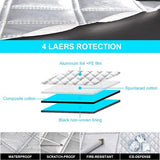 Yomisee Voorruitafdekking voor de winter, autoruitafdekking voorruitafdekking magneet, bevestiging, opvouwbaar, tegen sneeuw, vorst, ijs, zon, stof
