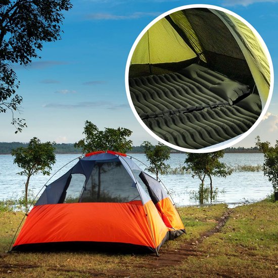 Camping isomat, klein verpakkingsformaat, opblaasbaar luchtmatras, camping, slaapmat voor buiten, ultralicht, vochtbestendig, waterdicht en antislip, herbruikbaar