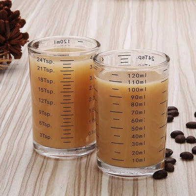 Maatbeker, shotglas, 2 stuks maatbekers, shotglas met schaal