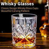 Whiskey glazen 6 stuks kristallen whiskyglazen, set van 6 stuks, 30 cl/300 ml, zware Old Fashioned whiskyglazen voor Scotch, Bourbon ouderwetse cocktails, whisky-cadeau voor mannen, vaderdagcadeau