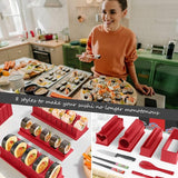 Sushi-maker, set van 12 stuks, sushi-maker, kit voor beginners, om zelf te maken, met sushi-rijstrolvorm, sushi-mes, sushi-rolmat, sushi-set compleet (rood)