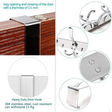 Roestvrijstalen deurhaak, deurkapstok met 15 haken, deurkapstokhaak zonder boren, deurkapstokhaak voor keuken, badkamer, hal en slaapkamer (zilver, deursponningdikte tot 2 cm)