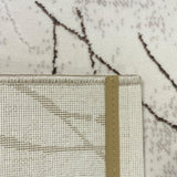 Designer loper tapijt hal & slaapkamer | abstract glanzend takkenpatroon licht donker effect crème, afmeting 80 x 300 cm