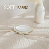 linnen tafelkleed Boho geruit opengewerkt tafelkleed moderne decoratie voor bruiloft 1 stuk tafelkleed beige verjaardag linnenlook tafellinnen keuken 130 x 240 cm