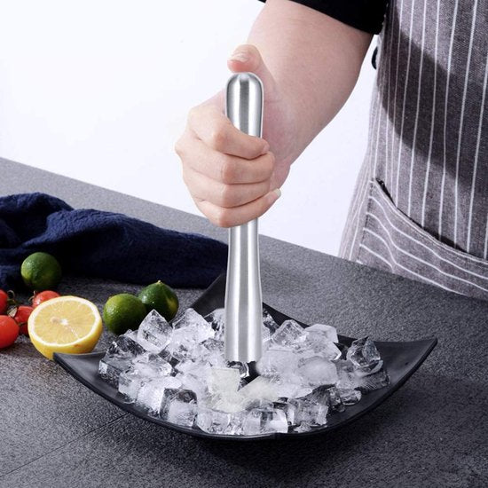 Roestvrij staal cocktail stamper, drinken stamper cocktail mixer Mojitos fruit stamper citroen hamer stamper bar gereedschap voor heerlijke Mojitos maken, 8.9inch