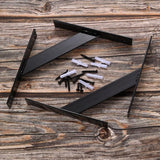 2 stuks plankhouders, plankhouder, plankdrager, wandhouder, wandhouder, zwart metaal voor plankplank, keuken, badkamer (150 mm)