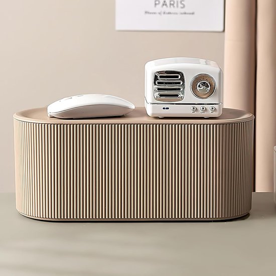 kabelbox, organizer, box met deksel, kabelmanagement, ABS-kunststof, kabelmanagement, box, multifunctionele overspanningsbeveiliging voor kabelstrips, bruin