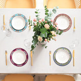 Placemats en onderzetters set van 6, diameter 22 cm, ronde mandala placemats, warmte-isolatie, wasbaar, antislip rubberen placemats voor de eettafel, keuken