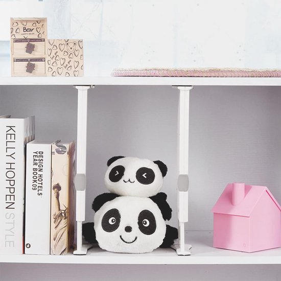 Ladeverdelers, verstelbare ladeverdelers, set van 4 afscheiders voor kledingopslag, gemaakt van gaas, ladekast, badkamer, keukenopslag, kast, kantoor, wit, 28,1 - 44,4 cm