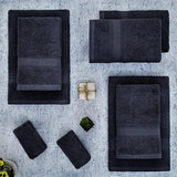 Handdoekenset, 100% katoen, 8-delig, 2 x badhanddoekenset, 4 x handdoeken, 2 x gastendoekjes, zacht en absorberend, kleur: antracietgrijs