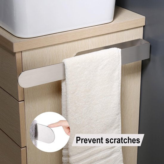 Handdoekhouder zonder boren 9-delige handdoekhouder Badkamerhanddoekhouder Zilverkleurige handdoekhouder Wandbadkameraccessoireset Handdoekhouder Keukenhanddoekrail Geen boren nodig