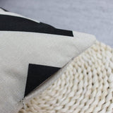 Kussenhoezen, 4-delige set, decoratief, voor sierkussens, geometrisch, vierkant, voor buiten, terras, tuin, bank en woonkamer, 40 x 40 cm, zwart