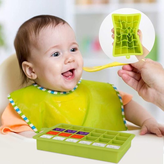 IJsblokjesvorm, 2 stuks ijsblokjeshouders met deksel, ijsblokjesvorm, siliconen, BPA-vrij, voor babypap invriezen, gekoelde dranken en whisky