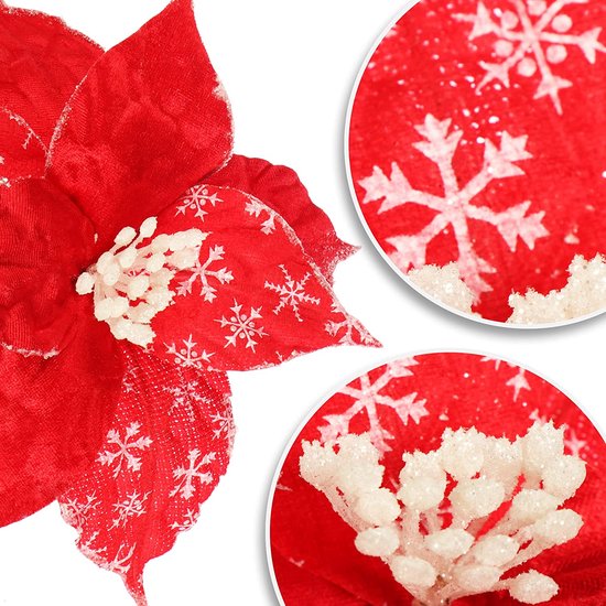 3x decoratieve arrangementen, kunstbloemen als leuke kerstversiering, mooie kamerdecoratie, ook voor kransen en bloemstukken