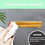 Bamboo Toilet Paper Holder No Drilling Sustainable Toilet Paper Holder Wooden Toilet Paper Holder Toilet Paper Storage for Kitchen Roll Holder Use with Kitchen, Bathroom, Toilet, Living Room