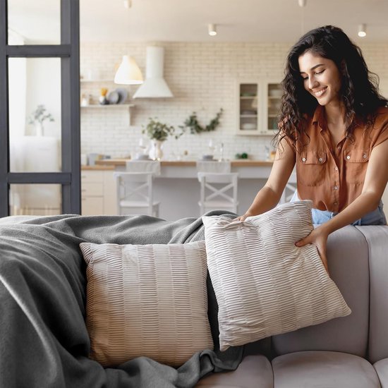 Deken voor bank, bed, knuffeldeken, zachte en warme bankovertrek, deken, sprei, wollig, 150 x 200 cm, dikke bankdeken, woondeken (donkergrijs)