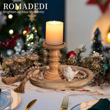 Houten dienblad, kaarsendienblad, decoratie, 28,5 cm, rond, kaarsenbord, houten dienblad, landhuis, kandelaar, decoratief bord, tafeldecoratie, woonkamer