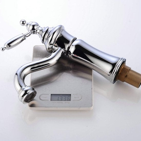 Wastafelkraan Chroom Enkelgreeps Messing Enkelgatsmontage