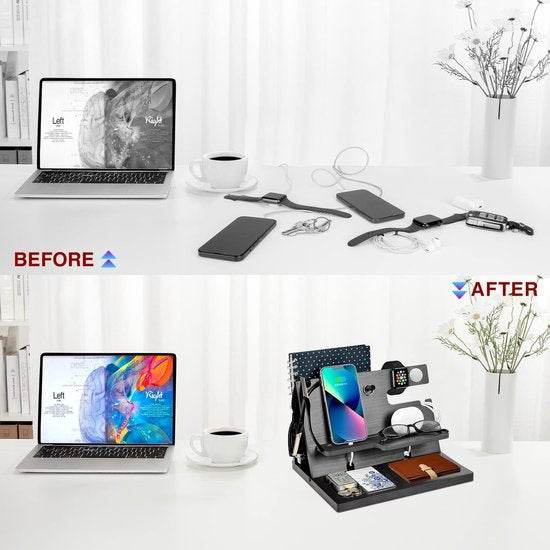 Cadeaus voor mannen, houten telefoondockingstation, horloges, portemonnees, nachtkastorganizer, cadeau, echtgenoot, cadeau voor hem, vader, broer, Kerstmis, jubileum, verjaardagscadeau voor mannen,