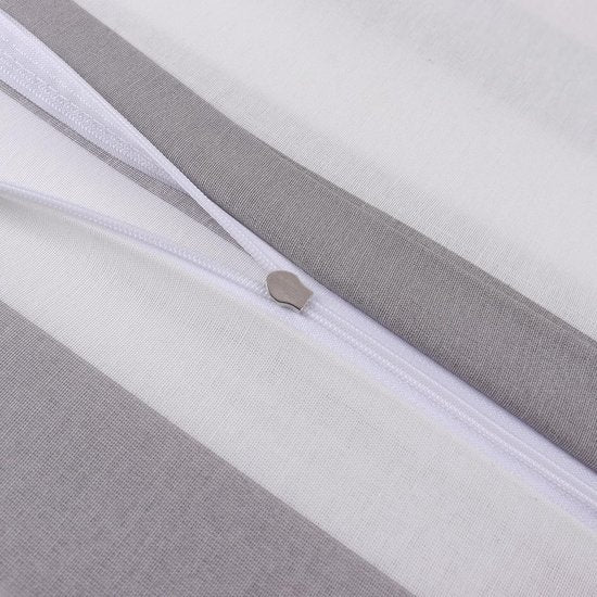 beddengoed 200x200 3-delig grijs & wit - Oeko-TEX 80% katoen & 20% polyester, 1x dekbedovertrek met ritssluiting + 2x kussensloop 50x80 met envelopsluiting, nog steeds model