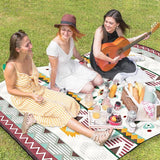 Picknickdecke 200x200cm Boho, Stranddecke Sandfrei, Tragbare Waschbar Strandunterlage Picknickdecke mit Tragegriff für Trocken Strand, BBQ, Picknick, Park, Wandern, Reisen Campingdecke (Grün)
