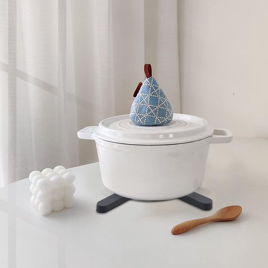 4 x siliconen pannenonderzetters, hittebestendige pannenonderzetters, opvouwbaar met ovenhandschoenen, pannenlap, hittebescherming, hete pannenlap, onderzetter voor potten, hete pannen schalen, zwart