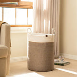 Gevlochten mand, katoenen touw, opbergmanden, grote katoenen mand, wasmand voor deken, kinderspeelgoed, S-wasmand voor kinderkamer, 58 liter, mokka