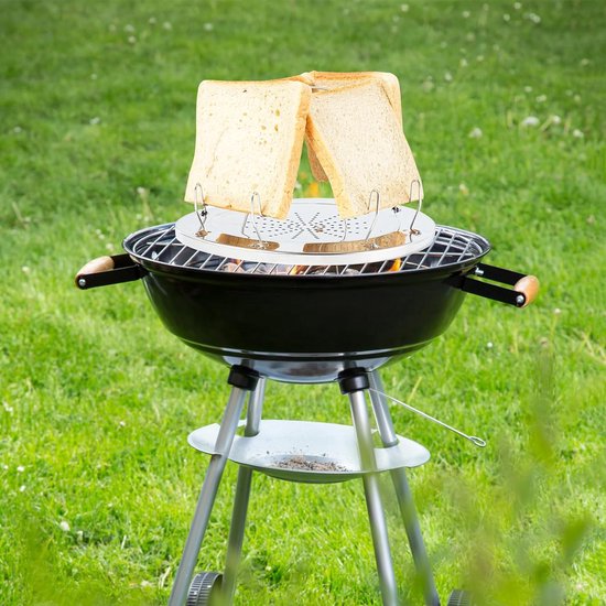 4 campingbroodroosters voor koken, campingbroodrooster voor gasfornuis, roestvrij staal, opvouwbaar broodrooster, mini-broodrooster, campingaccessoire met opvouwbare standaard voor picknick, reizen,