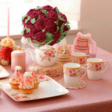 Kunstbloemen Rode Rozen, 30 stuks 8 cm Boeket Kunstmatige decoratieve bloemen Neprozen met stengels en kaart voor Valentijnsdag Huis Tuin Verjaardagsfeestje DIY Bruiloft Decoratie