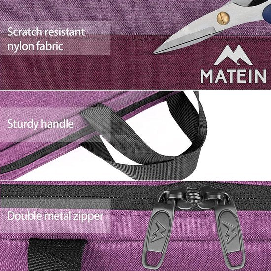 Laptoptas 15,6 inch, TSA-vriendelijke laptophoes 15/6, waterafstotende laptoptas met vakken en vakken, compatibel met notebook, cadeau voor vrouwen, paars