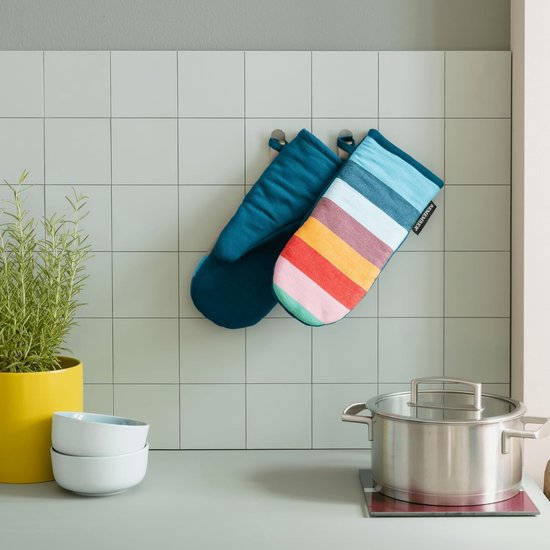 Ovenwanten - hoogwaardige ovenwanten van hittebestendig materiaal voor perfecte bescherming in de keuken - kleurrijke set van 2
