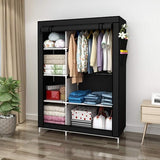 Kledingkast vouwkast linnenkast kast kleding opslag organisator canvas 105 x 45 x 170 cm zwart