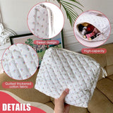Set van 2 cosmetische reistassen, grote katoenen make-uptas, make-uptas met bloemen, gewatteerde toilettas, make-uptas voor dames, make-uptas, make-uptas voor op reis
